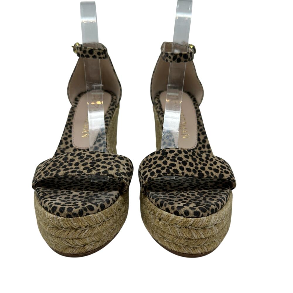 Stuart Weitzman Floria Wedge Platform Espadrille Sandals Leopard Print US 8.5‎ - Picture 3 of 14